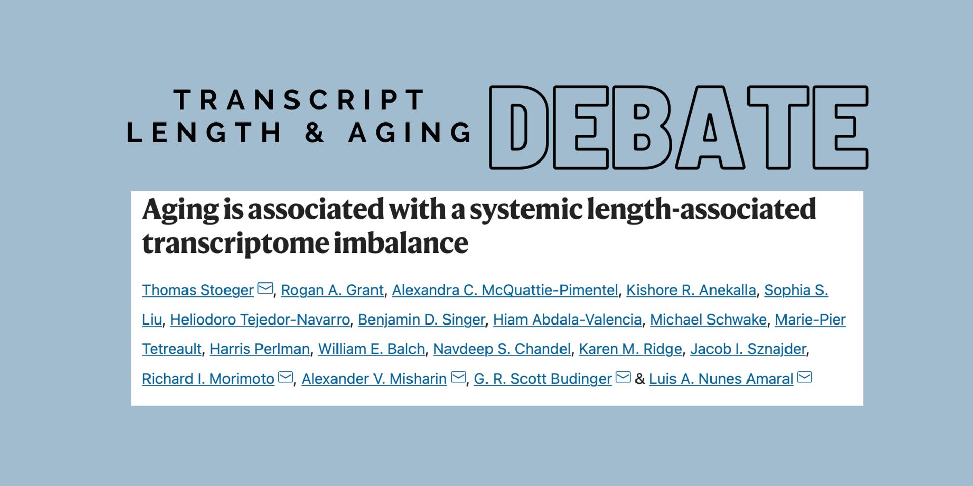 Cover Image for Transcript Length & Aging -- DEBATE