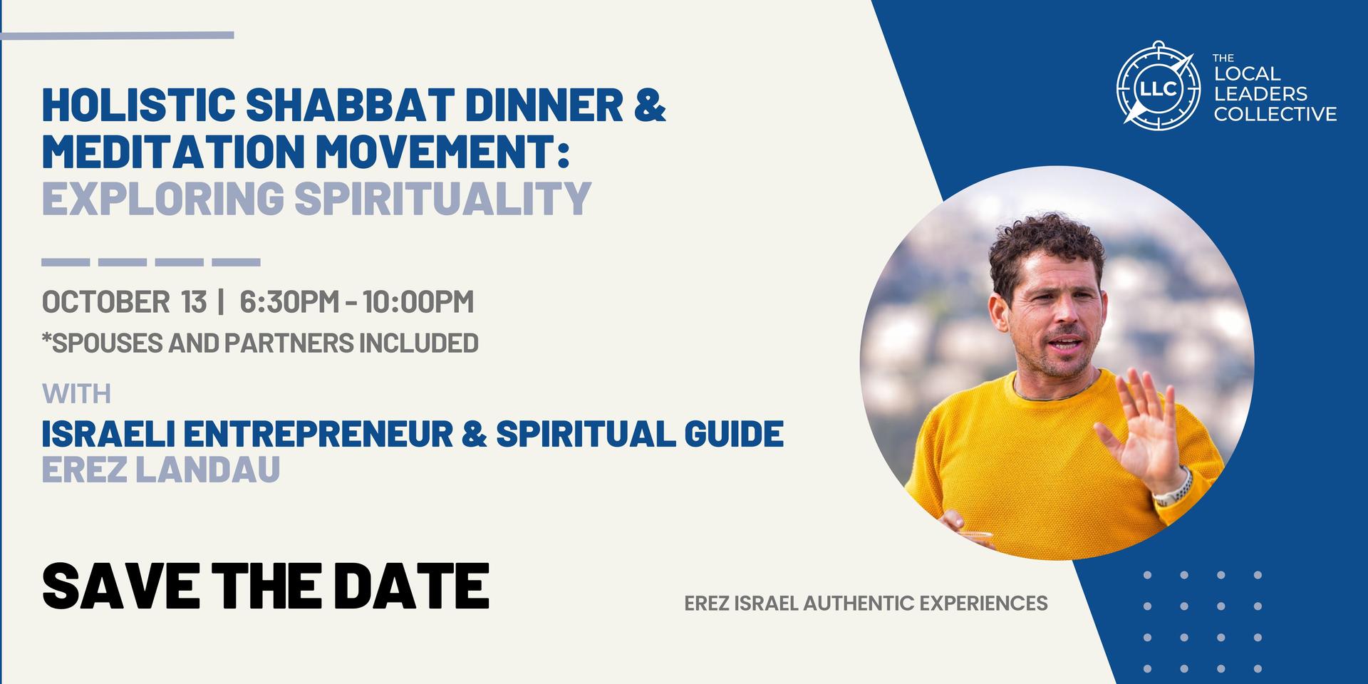 Cover Image for LLC - Holistic Shabbat Dinner and Mediation Movement: Exploring Spirituality  