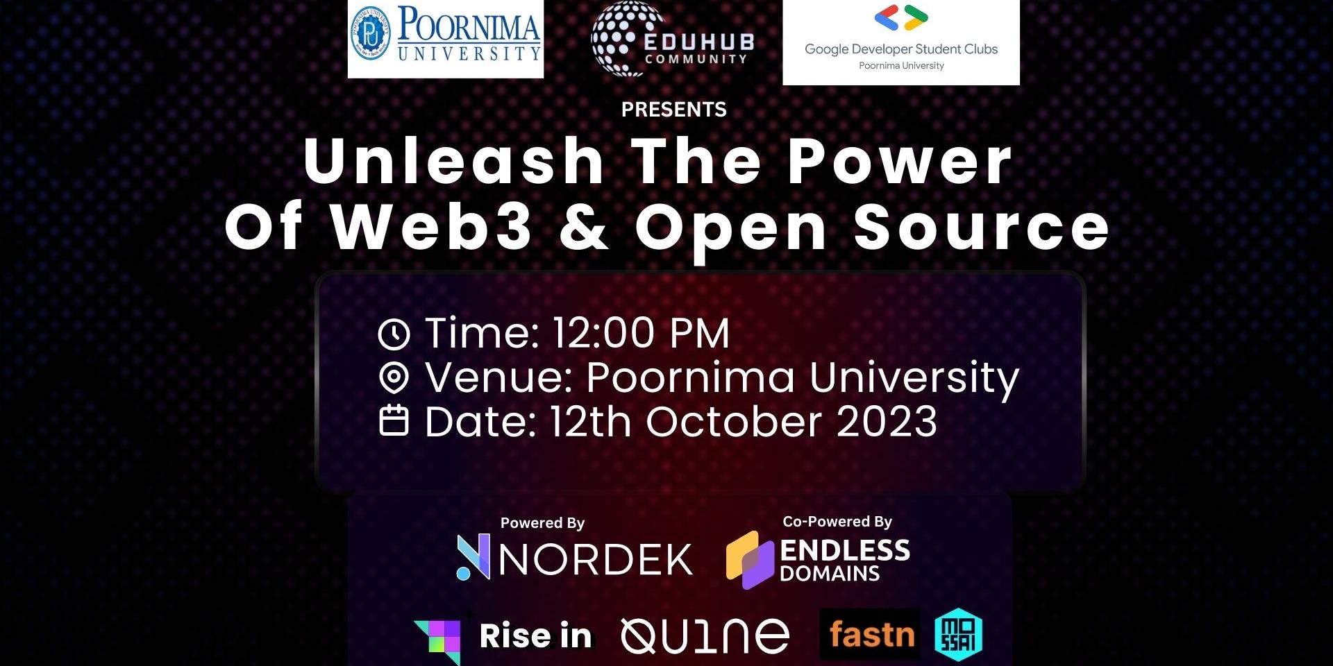 Cover Image for Unleash The Power of Web3 & Open Source -Poornima University