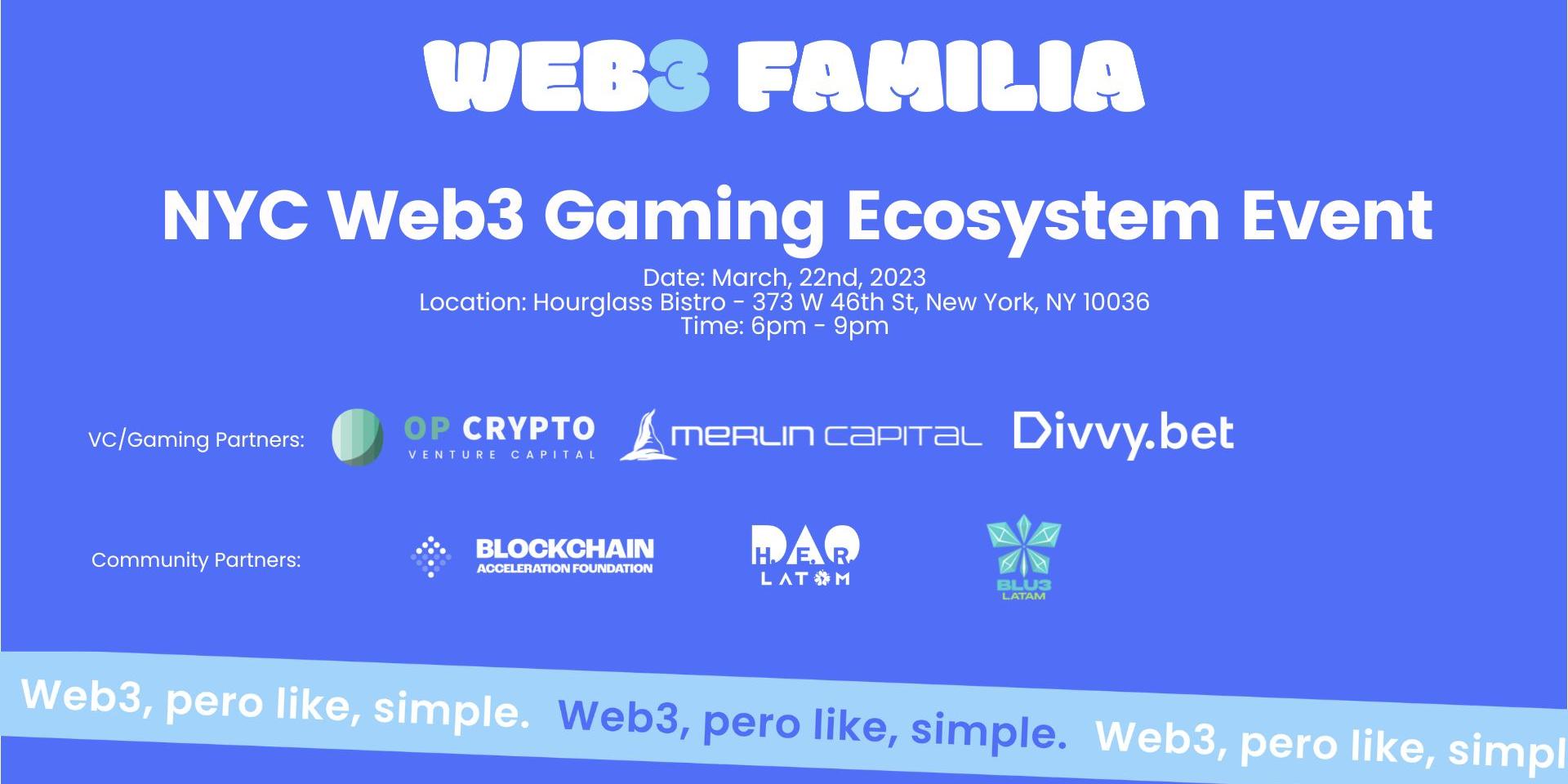 Cover Image for NYC Web3 Gaming Ecosystem Event