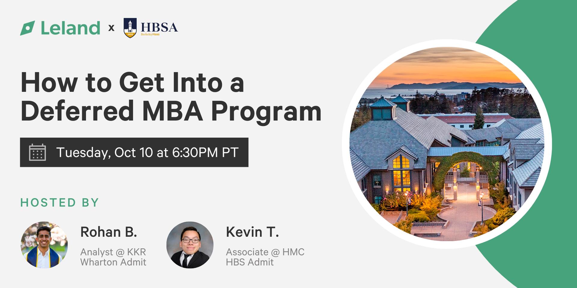 Cover Image for Leland x BerkeleyHaas: How to Get Into a Deferred MBA Program