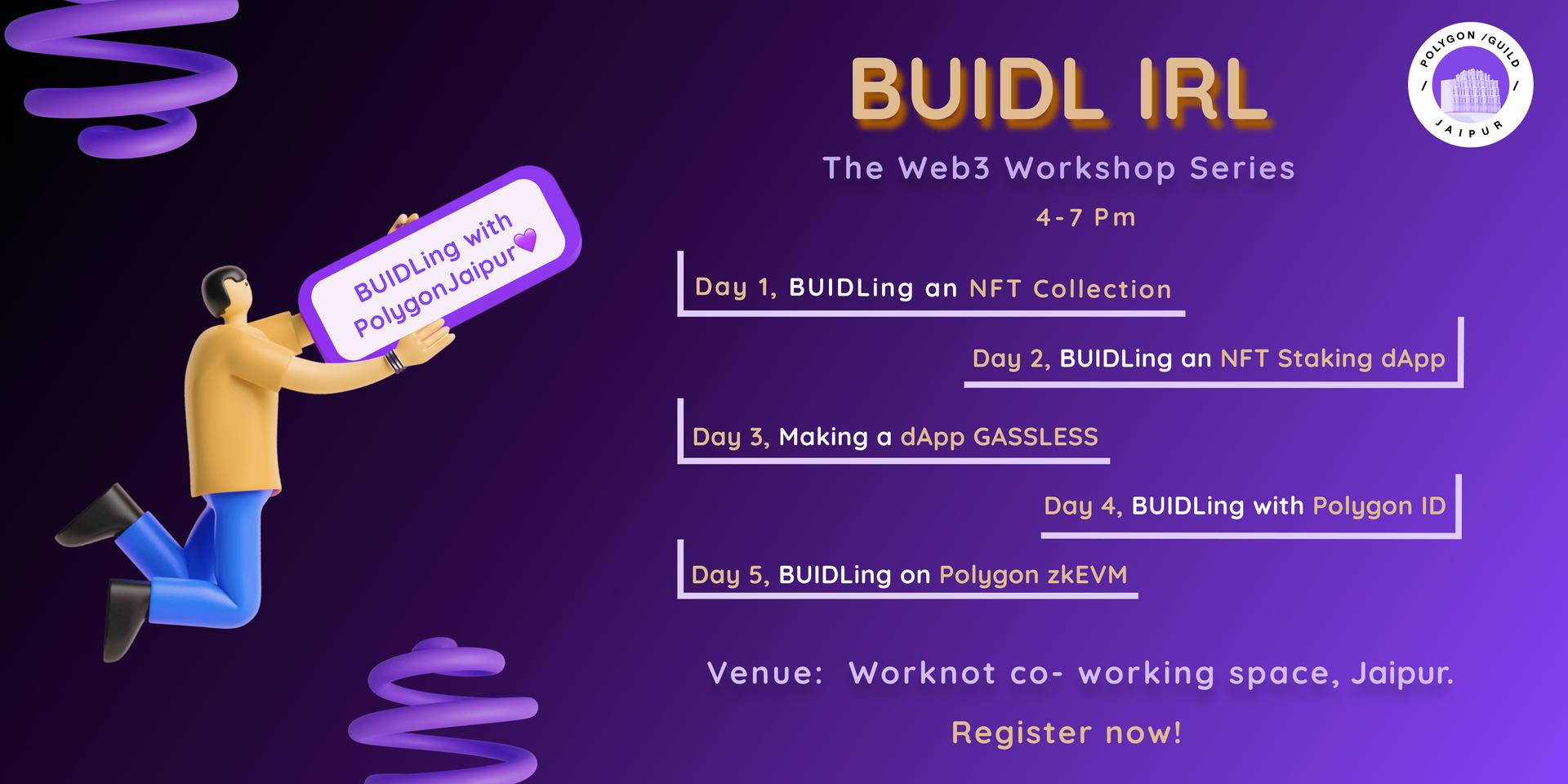 Cover Image for BUIDL IRL (🧱,🚀) | Polygon💜 Guild Jaipur