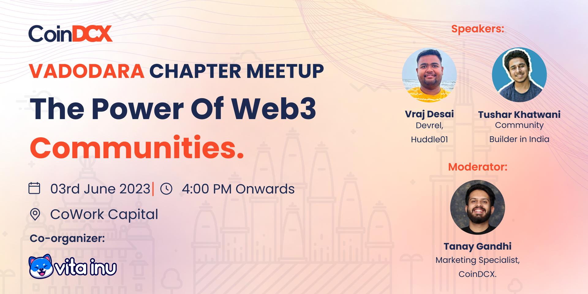Cover Image for CoinDCX Vadodara Chapter - The Power of Web3 Communities