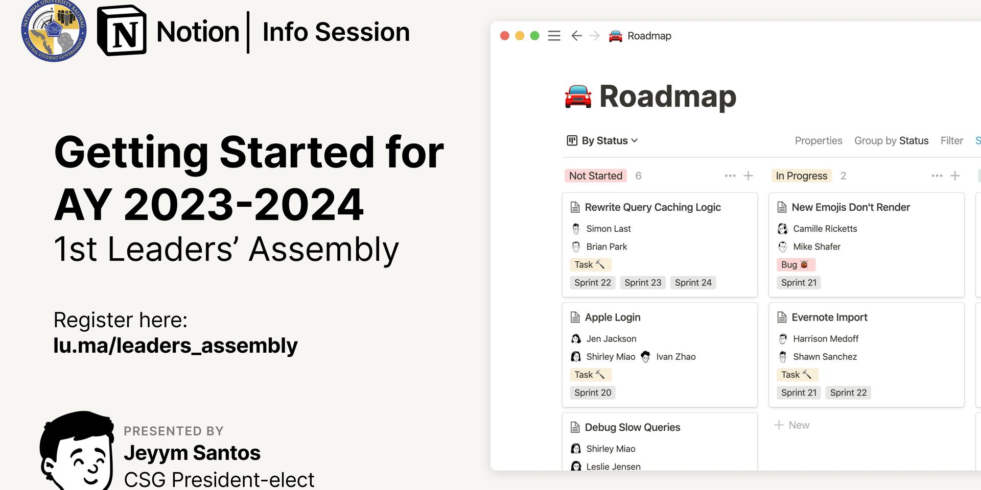 1st Leaders' Assembly: Getting Started for AY 2023-2024 · Luma