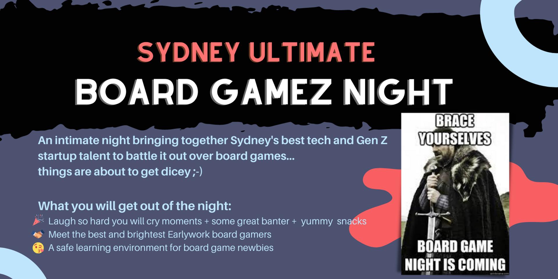 Cover Image for Sydney Ultimate Board Gamez Night (monthly - Thursday)