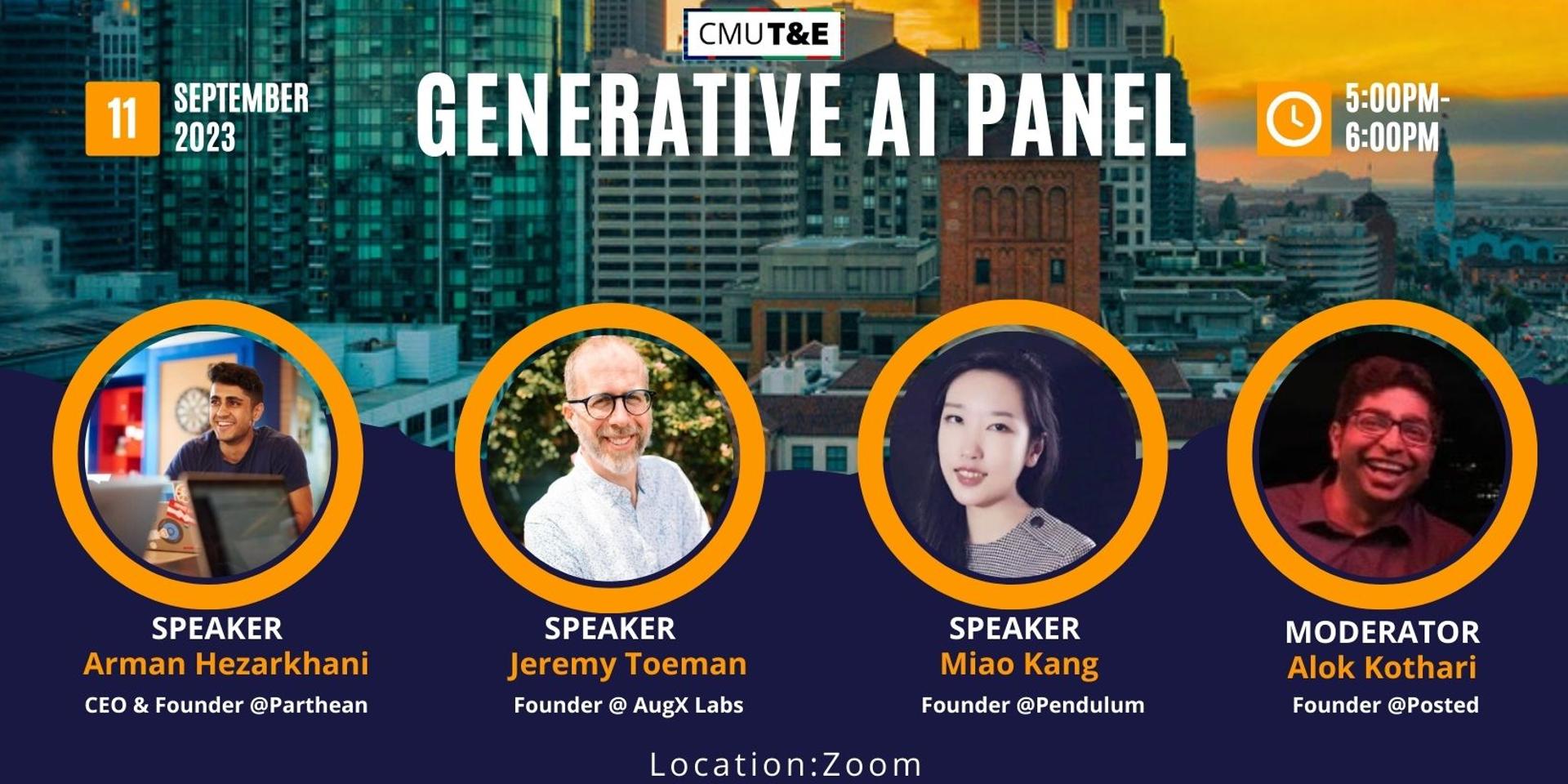 Cover Image for CMU T&E NYC: Generative AI Panel