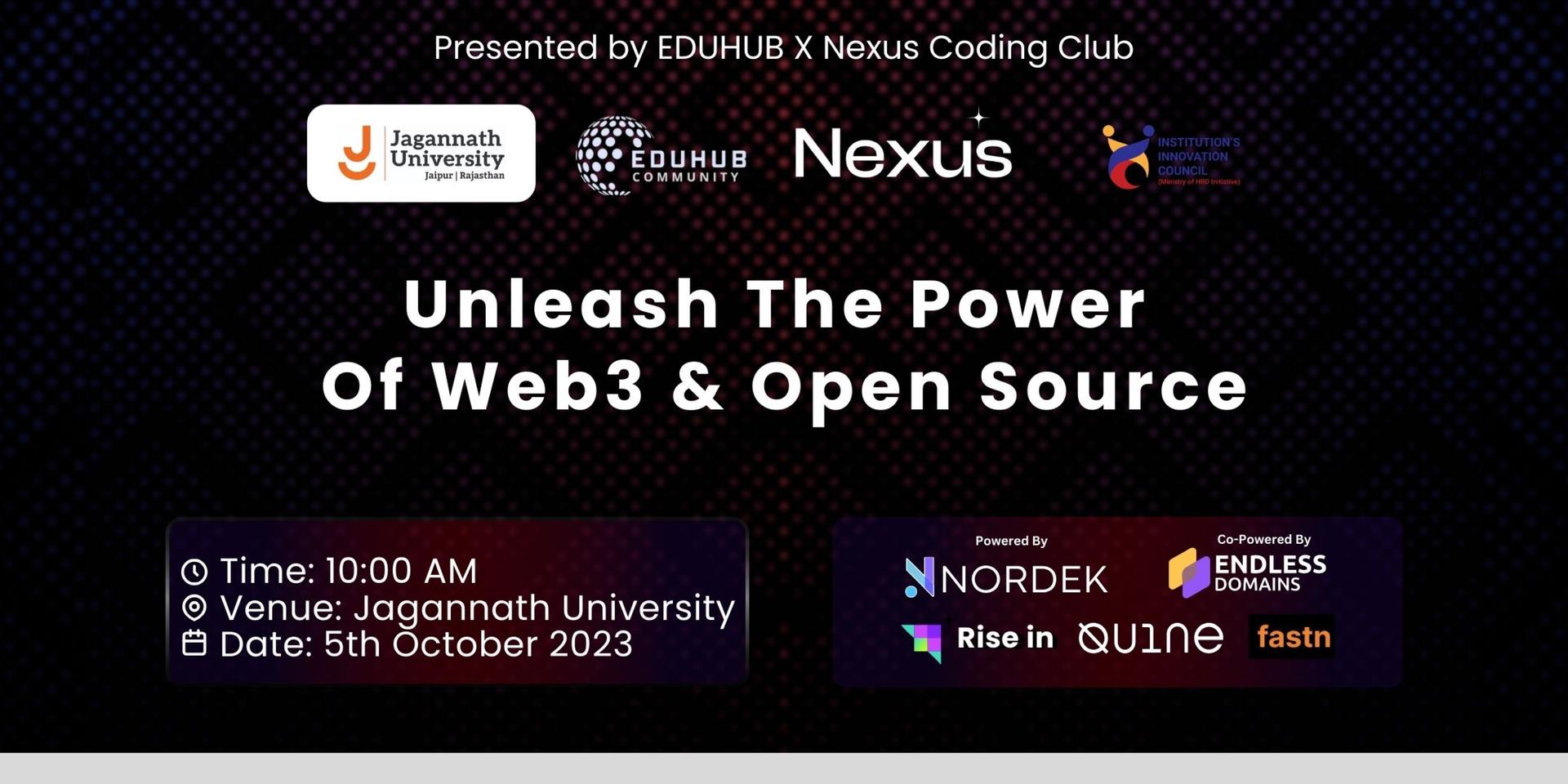 Cover Image for Unleash The Power of Web3 & Open Source - Jagannath University