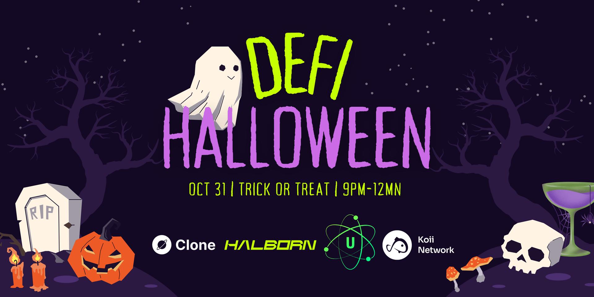 Cover Image for DeFi Halloween Party with Halborn, Koii, Clone & Uranium3o8 at Solana Breakpoint