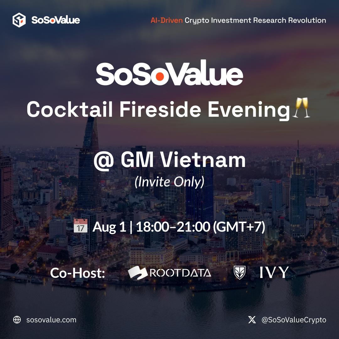 SoSoValue Cocktail Fireside Evening🥂@GM Vietnam (Invite Only) 的封面圖片
