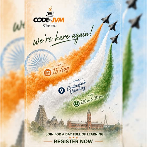 August meetup! - Code on JVM Chennai