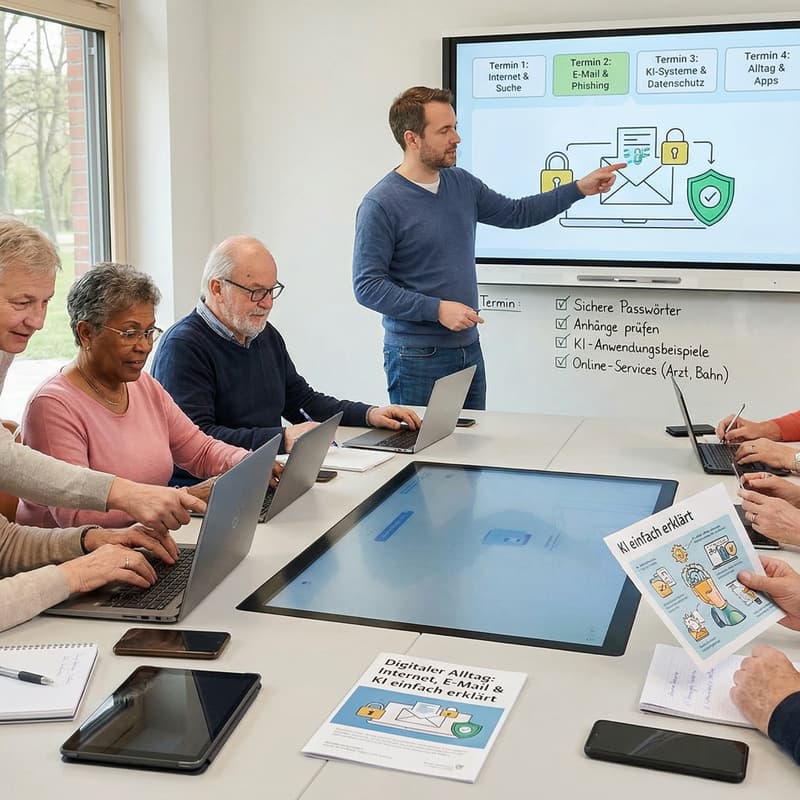 Cover Image for Digitaler Alltag einfach erklärt für Senior*innen. 1. Modul - Internet verstehen und sicher nutzen