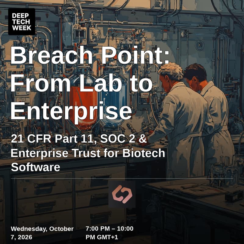 Cover Image for Breach Point: From Lab to Enterprise: 21 CFR Part 11, SOC 2 & Enterprise Trust for Biotech AI & SaaS