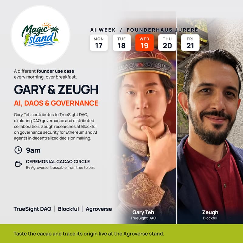 Cover Image for Magic Island AI Week: AI, DAOs & Cacao Circle with TrueSight DAO and Blockful