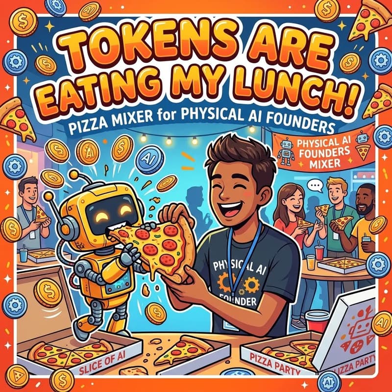 Cover Image for Tokens are eating my lunch! Pizza mixer for Physical AI Founders - Members +3