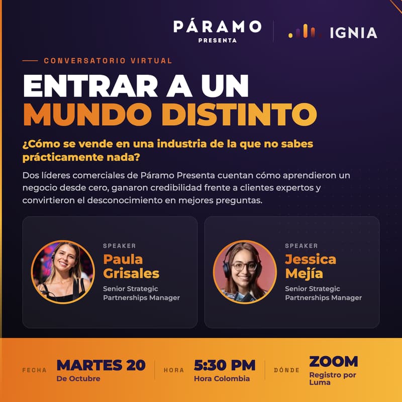 Cover Image for Webinar: Charla con equipo comercial de Páramo Presenta!