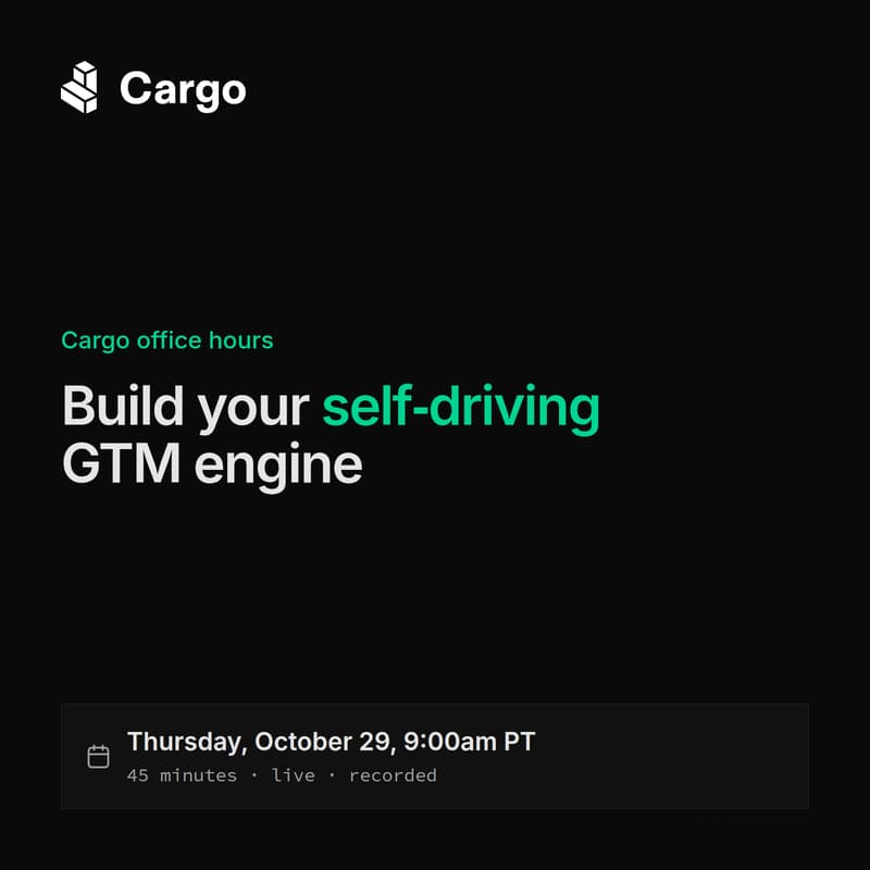 Cover Image for Office hours: build your self-driving GTM engine, live