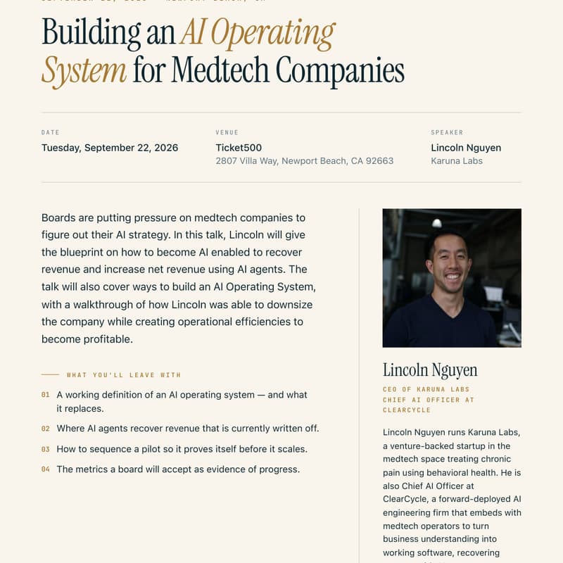 Cover Image for Building an AI Operating System for Medtech Companies