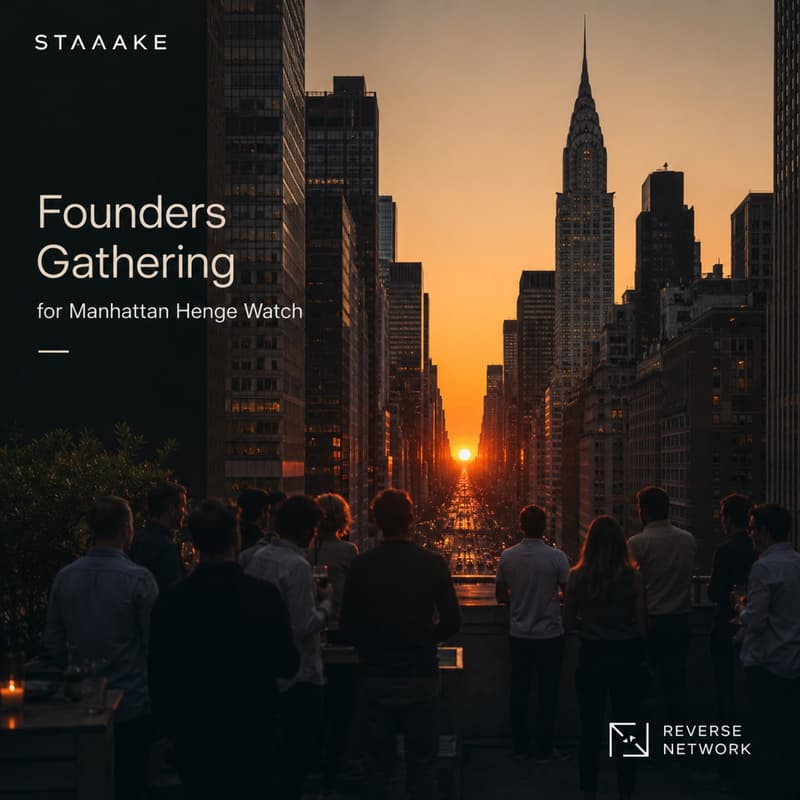 Cover Image for Founders Gathering for Manhattan Henge Watch — Reverse Network Meet