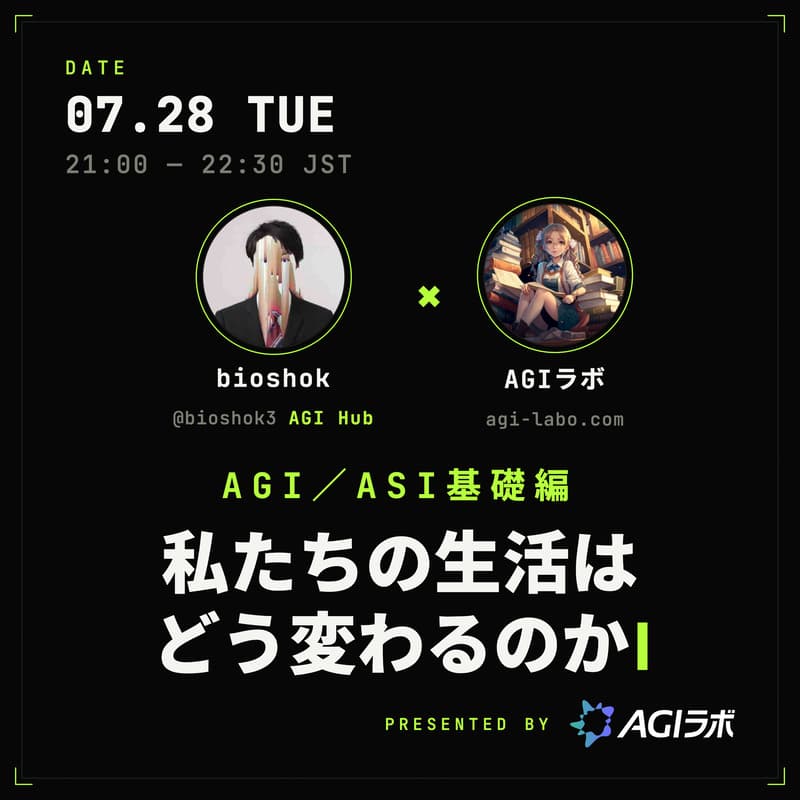 Cover Image for AGI／ASI基礎編｜AGI／ASIが実現したら、私たちの生活はどう変わるのか