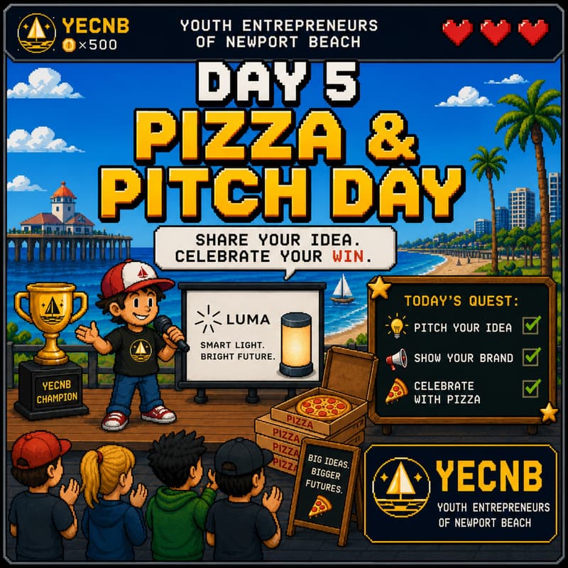 Cover Image for Day 5: Pitch Day + Pizza Party 🍕🎤YECNB.com