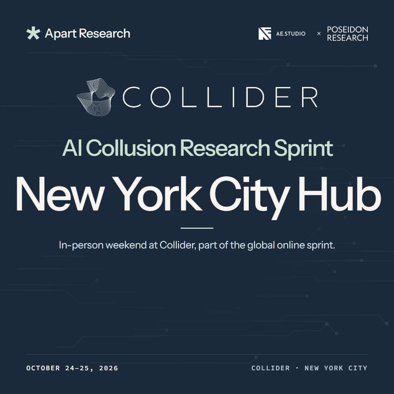 Cover Image for AI Collusion Research Sprint 2026 - New York City - Apart Research