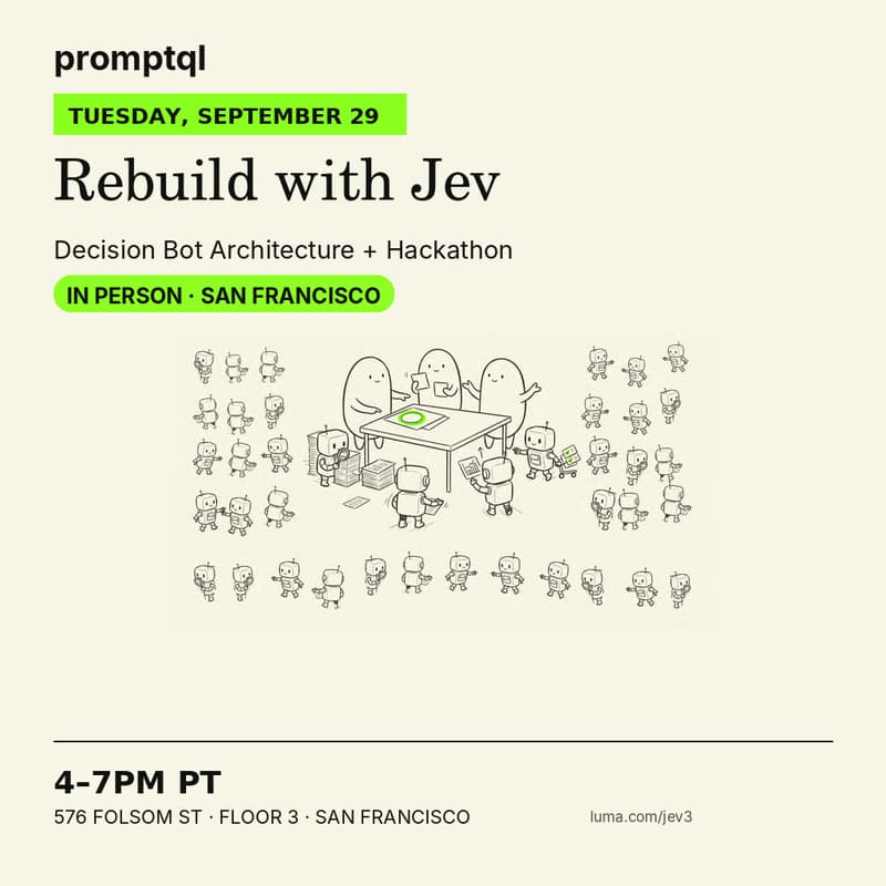 Cover Image for Rebuild With Jev #3: Decision Bot Architecture + Hackathon