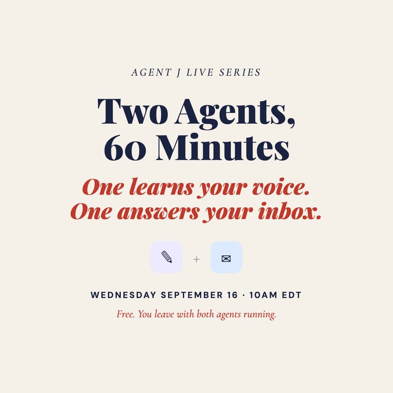 Cover Image for Two Agents, 60 Minutes: One Learns Your Voice, One Answers Your Inbox
