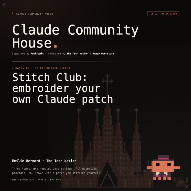 Cover Image for Stitch Club: Embroider Your Own Claude Patch