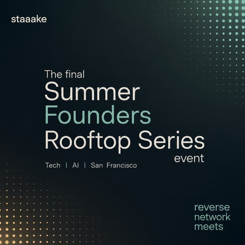 Cover Image for The final Summer Founders Rooftop Series, AI/Tech — Reverse Network Meet