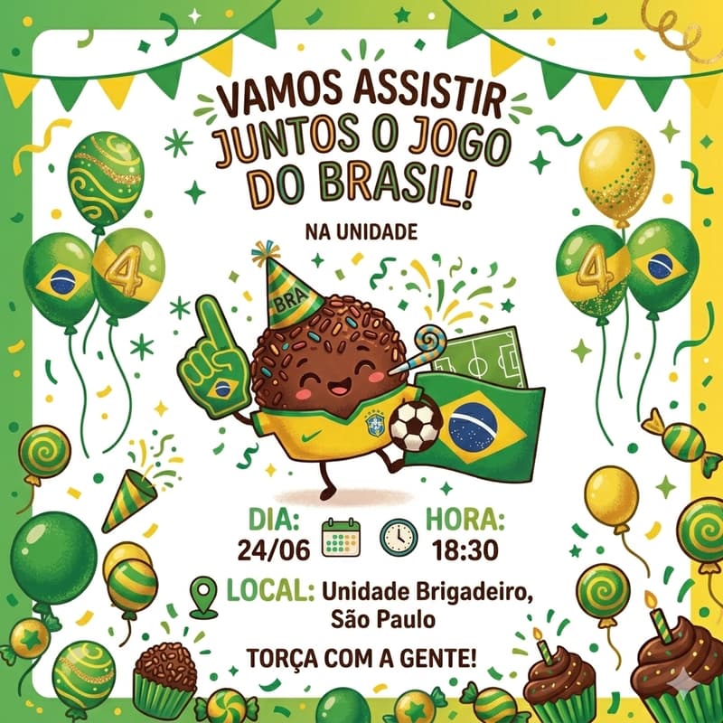 Cover Image for Venha torcer pro Brasil com o time Brigadeiro!