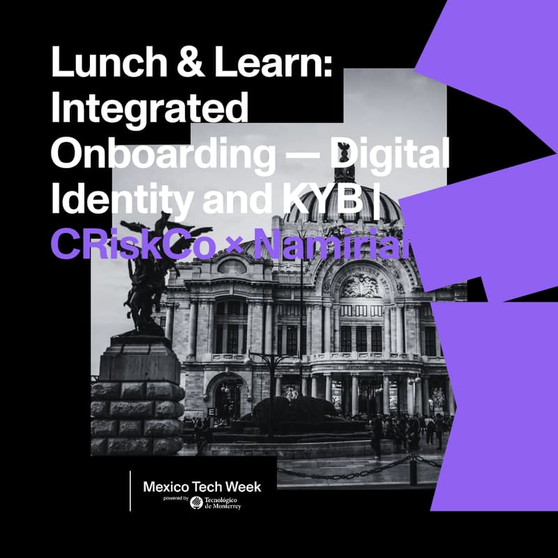 Cover Image for Lunch & Learn: Onboarding Integrado – Identidad Digital y KYB | Integrated Onboarding – Digital Identity and KYB | CRiskCo × Namirial