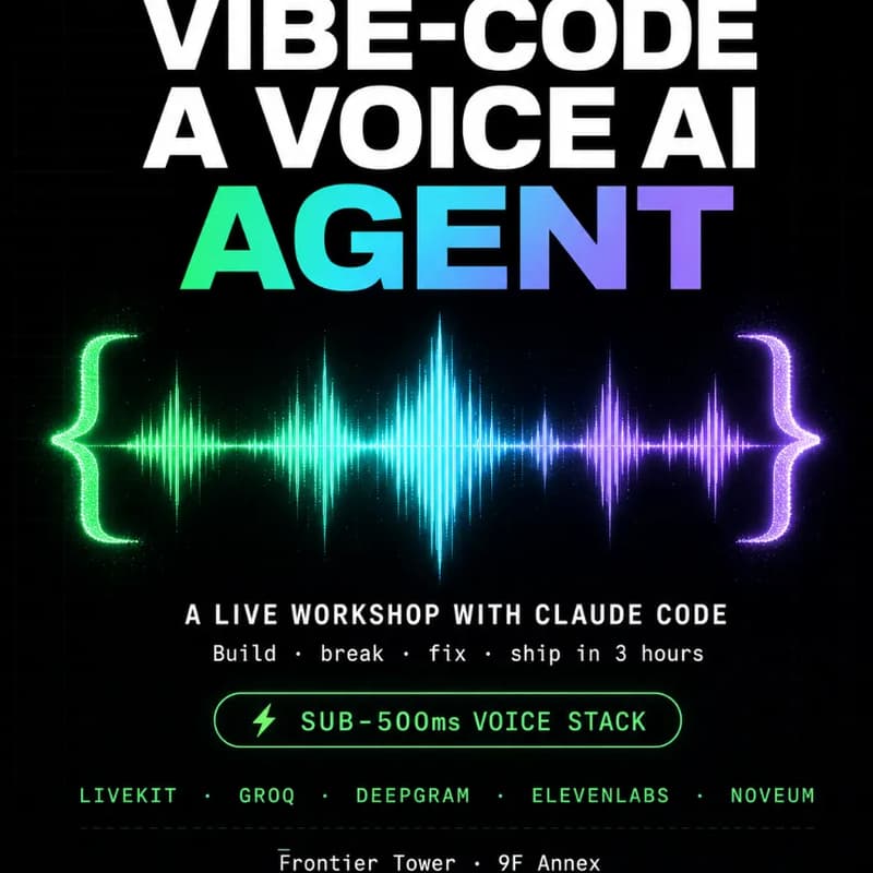 Cover Image for Vibe-Code a Voice AI Agent in 3 Hours — Live Workshop with Claude Code - Open Registration