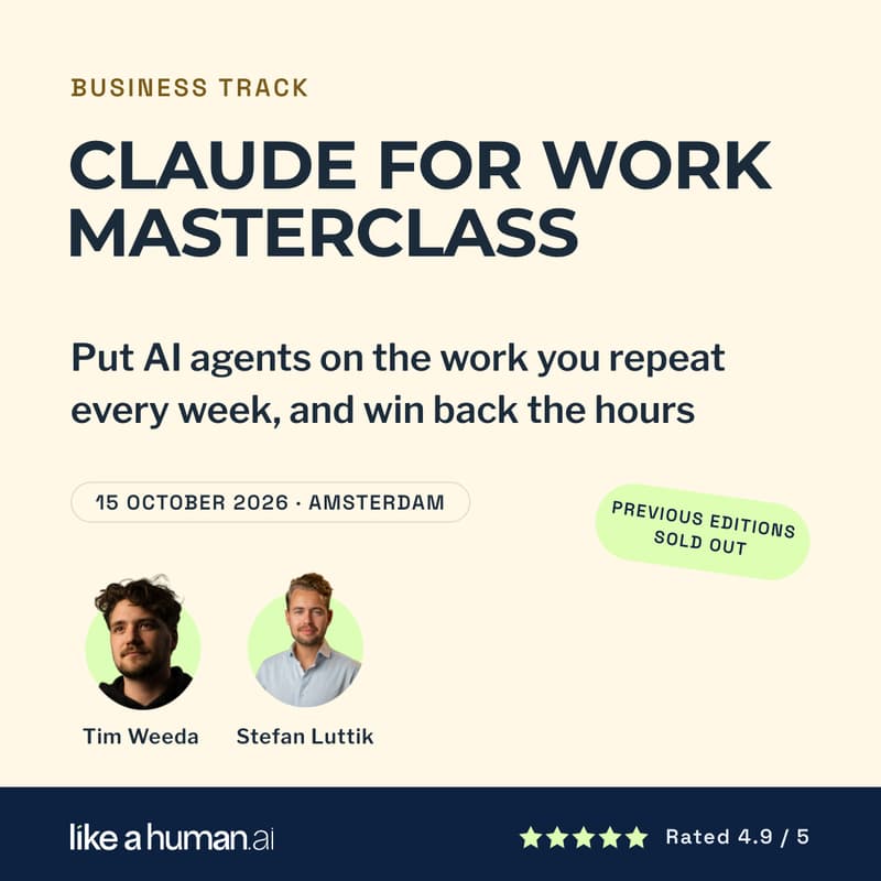 Cover Image for Claude for Work Masterclass: Put AI agents on the work you repeat every week