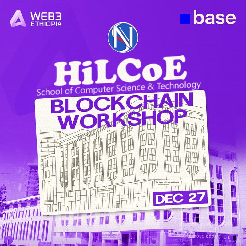 Cover Image for HiLCoE Blockchain Workshop — Web3 Ethiopia University Tour