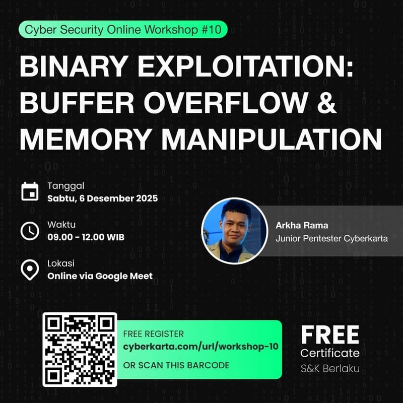 CyberSecurity Online Workshop #10 (BINARY EXPLOITATION-CTF) · Luma