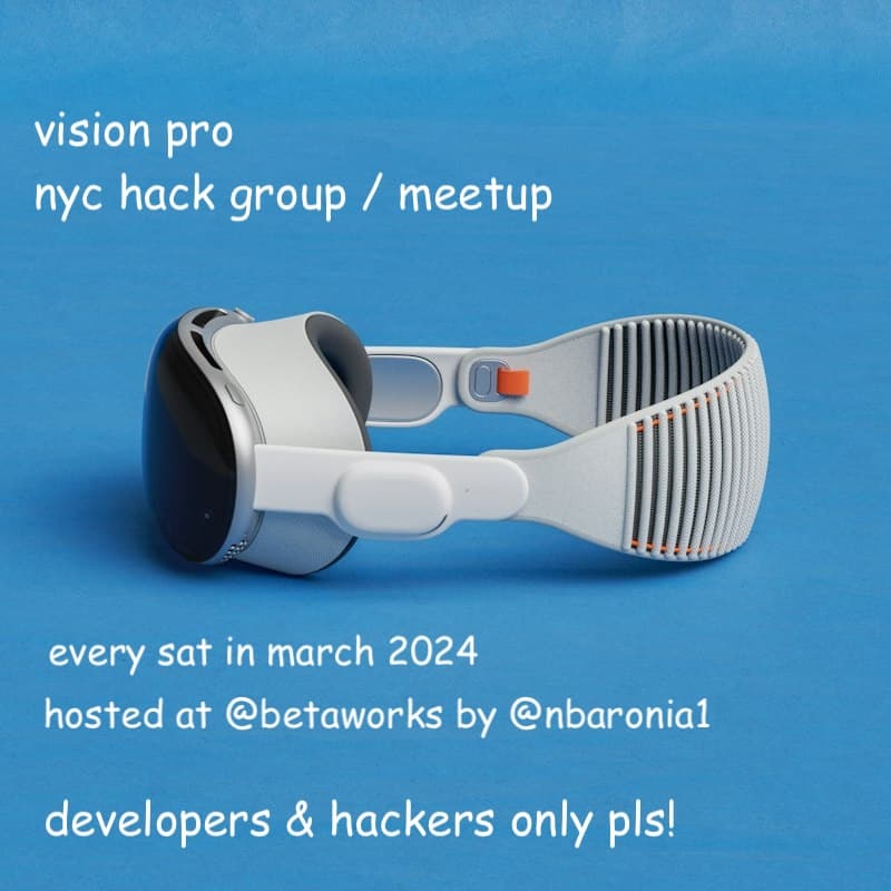 Cover Image for nyc vision pro hack group/meetup 3/16