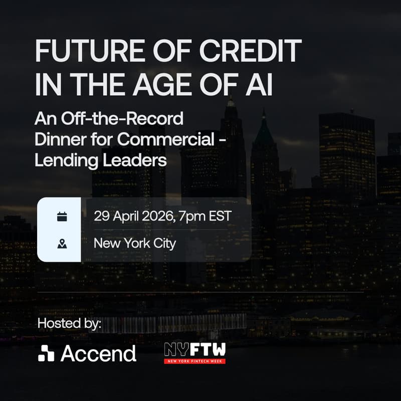 Cover Image for Future of Credit in the Age of AI: An off-the-record Dinner for Commercial Lending Leaders