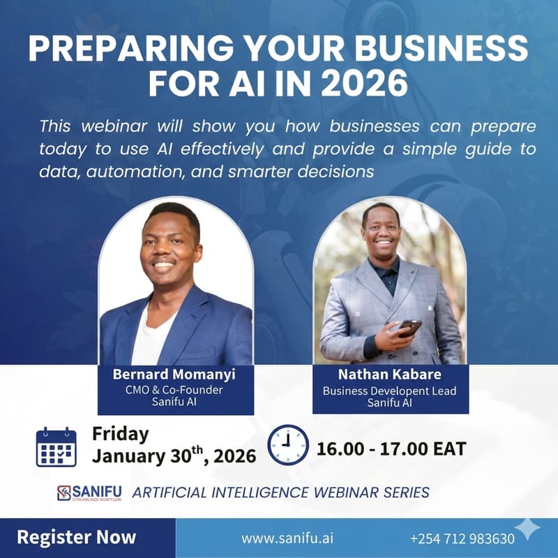 Cover Image for SANIFU AI WEBINAR SERIES: How to Get Your Business Ready for AI in 2026