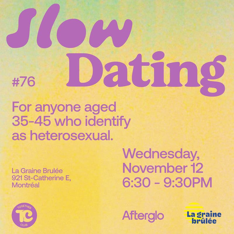 Cover Image for Slow Dating #76 (Hetero 35-45) ❤️
