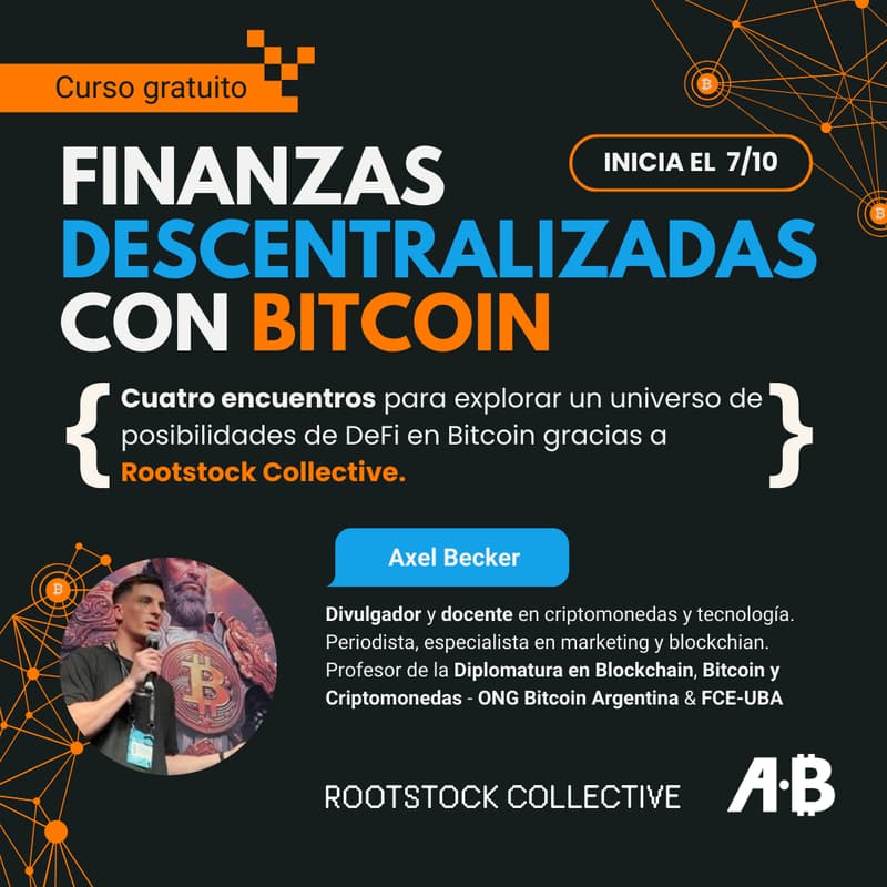 Cover Image for Curso Gratuito Finanzas Descentralizadas con Bitcoin - Bitcoin Argentina