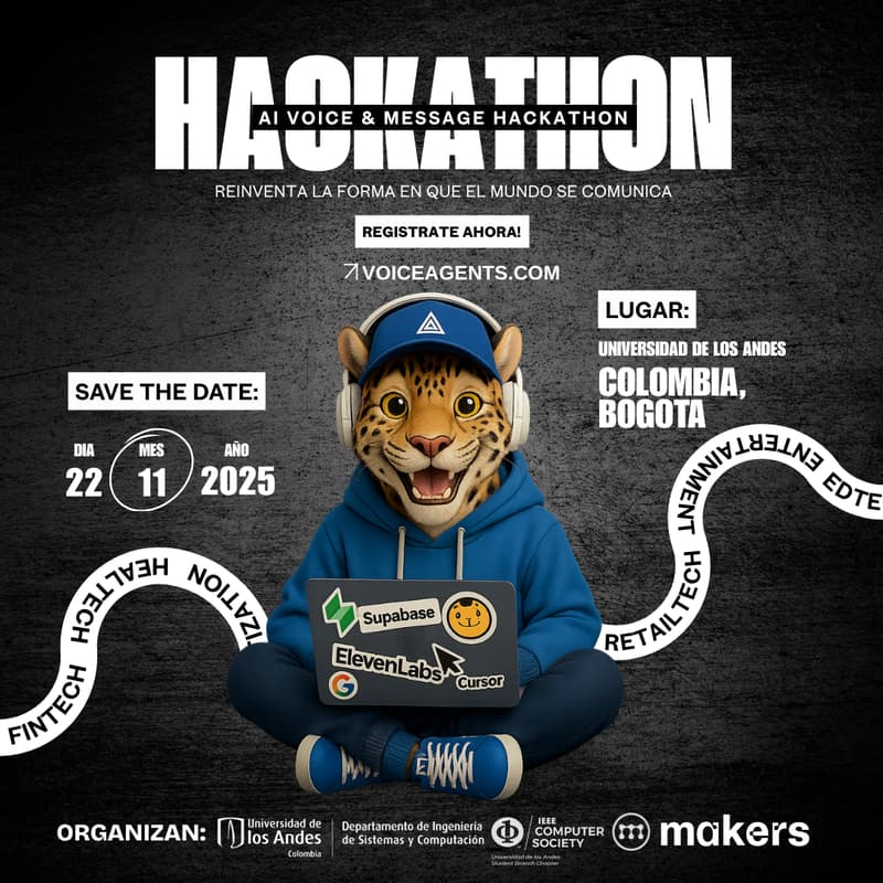 Cover Image for AI Voice & Message Hackathon by Universidad de Los Andes & Makers