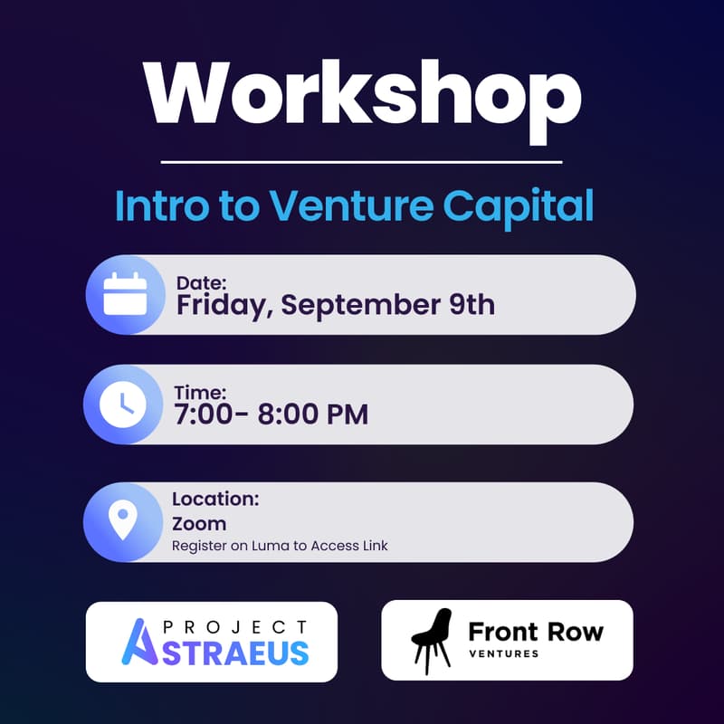 Cover Image for Early Stage Validation - Front Row Ventures x Project Astraeus