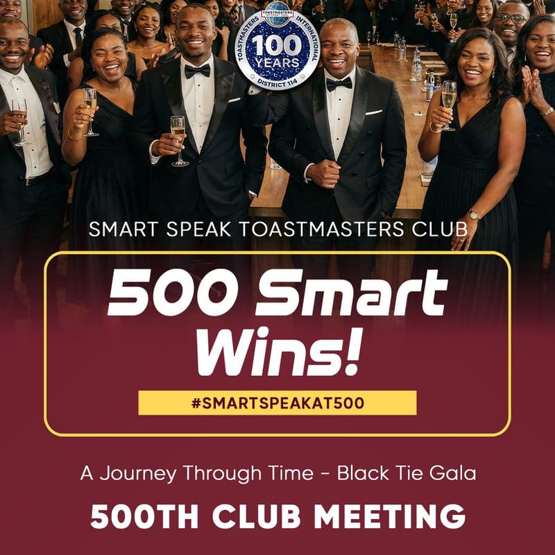 Cover Image for 500 Smart Wins! A Black Tie Gala by Smart Speak Toastmasters Club