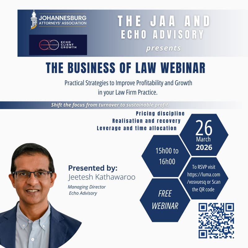 Cover Image for JAA Webinar: The Business of Law - Powered By Echo Advisory