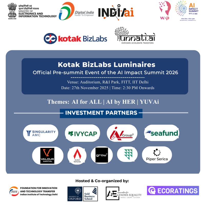 Cover Image for Kotak BizLabs Luminaires – FITT-Oxford AI Startup Summit 2025