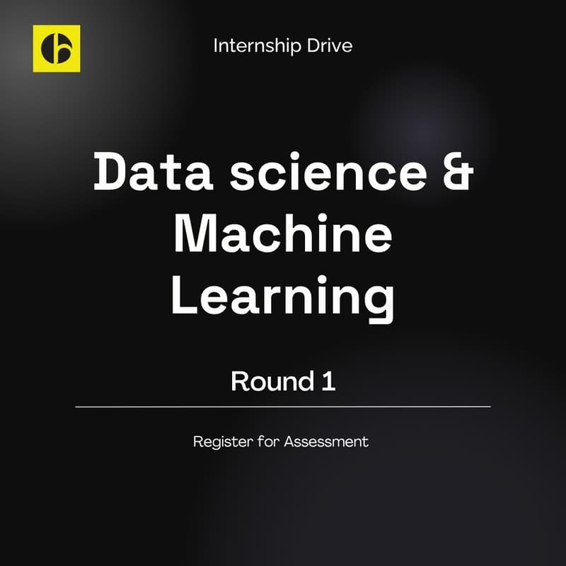 Cover Image for Datascience & ML - Internship Drive