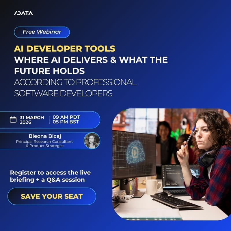 Cover Image for Webinar on AI developer tools: Where AI delivers & what the future holds, based on professional software developers