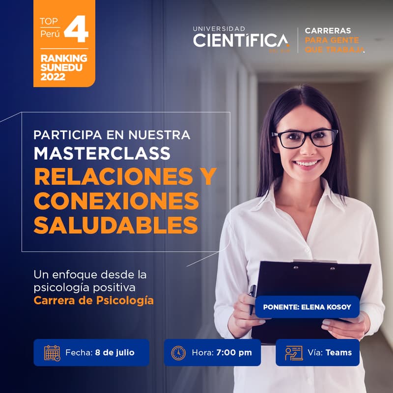 Foto de portada de Masterclass: Relaciones y Conexiones saludables: un enfoque desde la Psicología Positiva