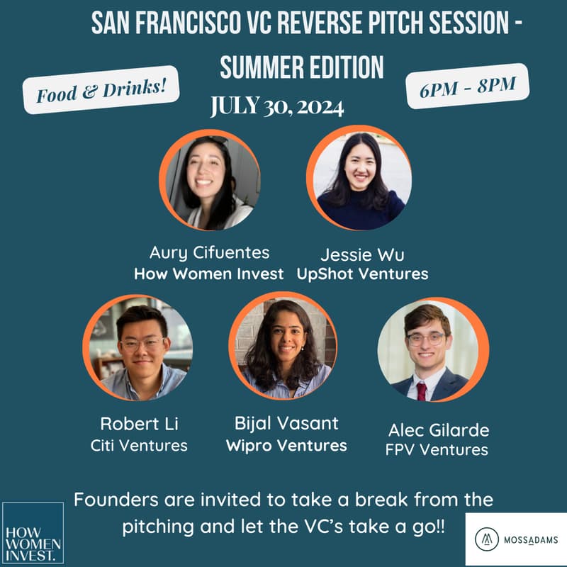 Cover Image for How Women Invest Presents: VC Reverse Pitch Session - Summer Edition