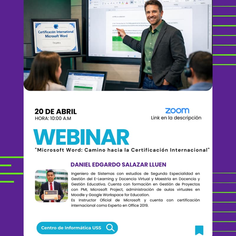 Cover Image for WEBINAR "Microsoft Word: Camino hacia la Certificación Internacional"